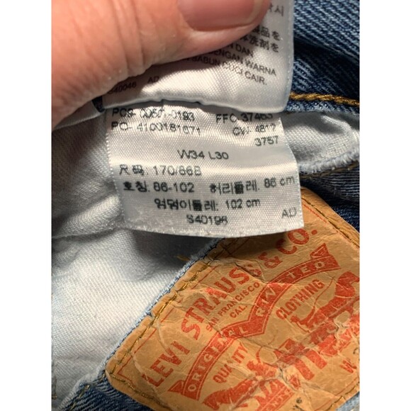 Levis 501xx Mens 34x30 Original Fit Light Wash Blue 100% Cotton Button Fly - Picture 9 of 16